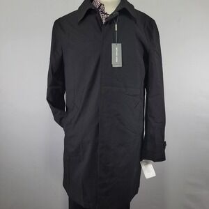 Michael Kors KASTANZA Men's Over Coat Trench Black Polyester Size‎ 40L NEW